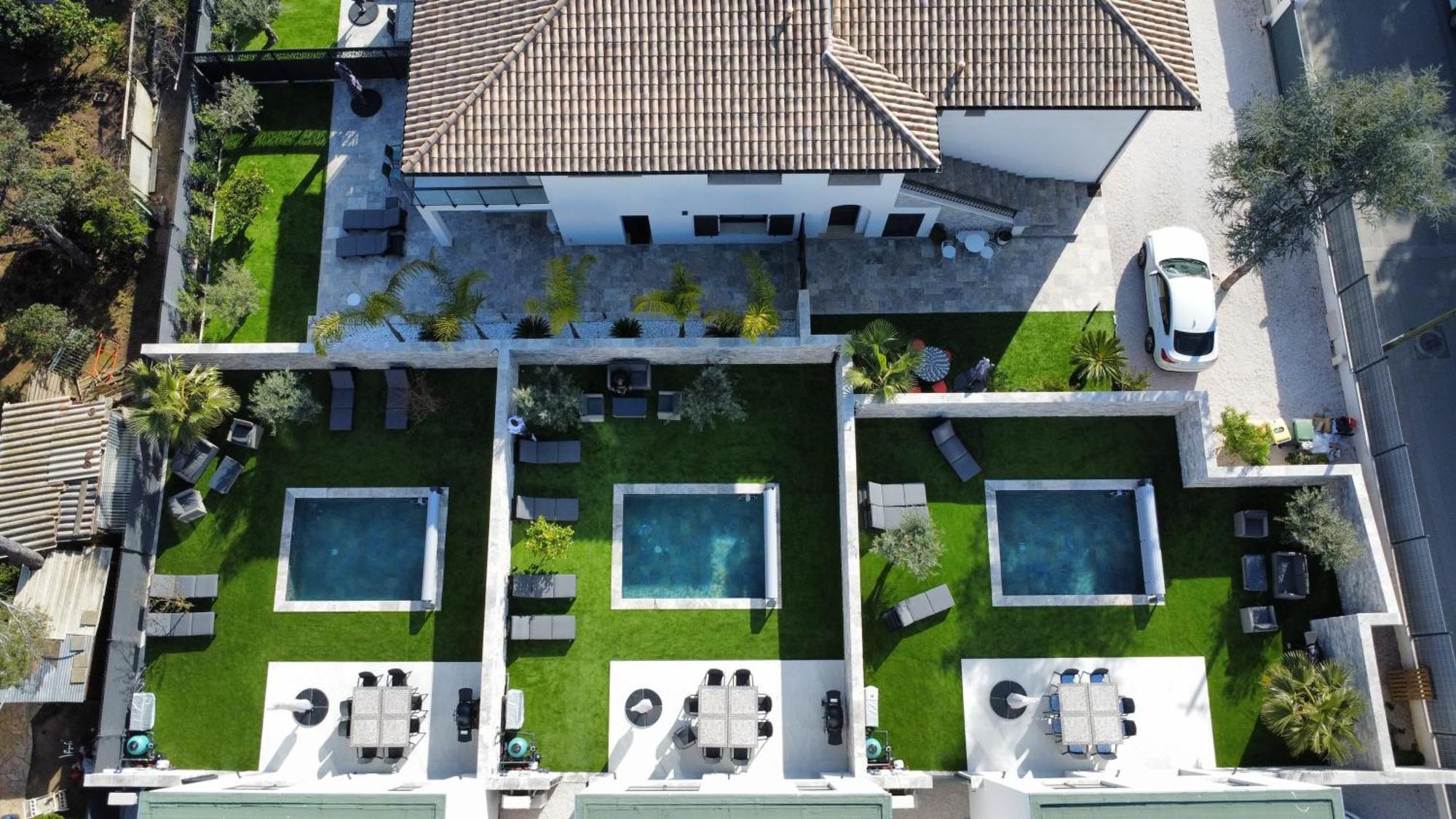 Etoile Du Berger Saint Aygulf 3 Villas Et 4 Appartements Jardin Individuel Et Piscine Chauffee En Saison - La Mer Et Les Plages 450 M 外观 照片